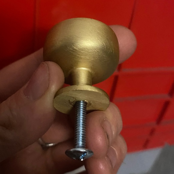 Cabinet hardware, knobs, drawer, handle, round, brushed, brass individual or set - Picture 5 of 9